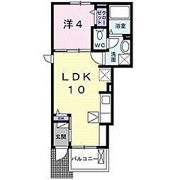 フェリシアス弥生谷 1LDKの間取図画像