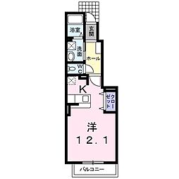 カーサK2 ワンルームの間取図画像