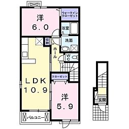 シェルコリーヌ 2LDKの間取図画像