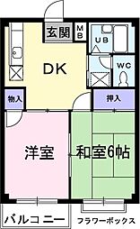 シティハイツ栗原A 1LDKの間取図画像