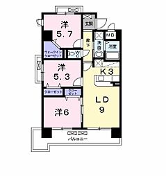 グランデスカイ空港南 3LDKの間取図画像