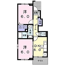 フェリーチェ・パルテンツァ 2DKの間取図画像