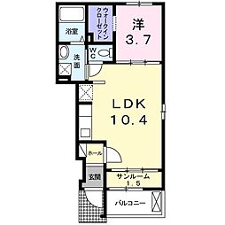 コーポインフィニティA 1LDKの間取図画像