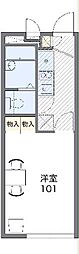 レオパレスライトフィールド 1Kの間取図画像
