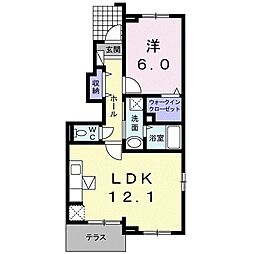 サンライズ・FA 1LDKの間取図画像