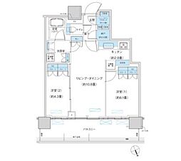 パークシティ柏の葉キャンパスザ・ゲートタワーイースト 2LDKの間取図画像