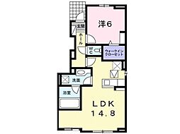 アスリス2 1LDKの間取図画像