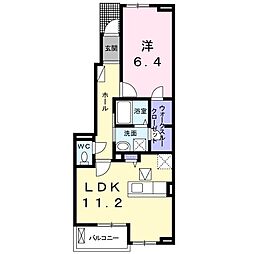 JR常磐線 土浦駅 バス20分 おおつ野6丁目下車 徒歩5分の賃貸アパート 1階1LDKの間取り