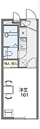 レオパレストゥインクル 1階1Kの間取り
