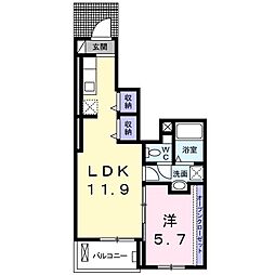 グッド・アイランド下妻 1LDKの間取図画像