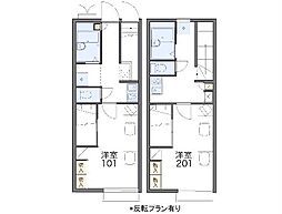 レオパレスラ　プリマヴェーラ 2階1Kの間取り