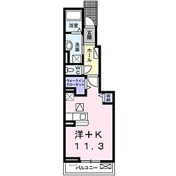 フランンボワーズ2 ワンルームの間取図画像