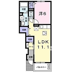 ＥＡＳＴ・ＳＩＤＥ　弐番館 1階1LDKの間取り