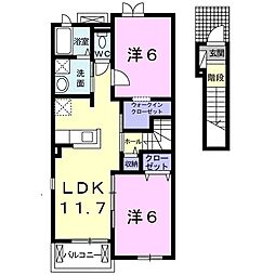 サニーヒルズ・ＥＨ 2階2LDKの間取り