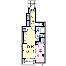 ホワイトルーム野田 1LDKの間取図画像