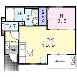 グランヒルズ 1LDKの間取図画像