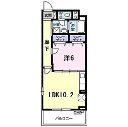 エスポワール 3階1LDKの間取り