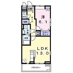 ディアレーヴ 1LDKの間取図画像
