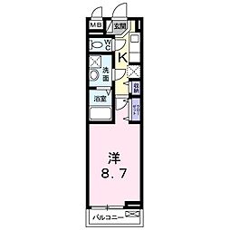ラウレア宇治 1Kの間取図画像