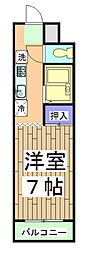 パルデメール 3階1Kの間取り