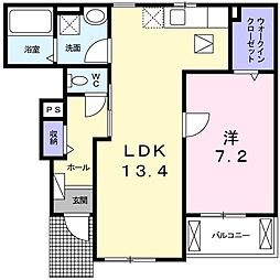 エクセレント 1LDKの間取図画像
