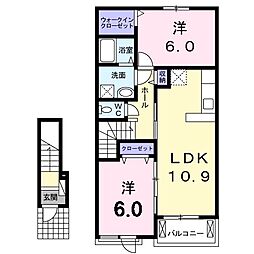 グランドパレス高樹6 2LDKの間取図画像