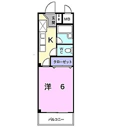 ラーニングキャッスル香A 1Kの間取図画像