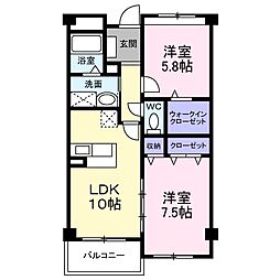エトワール観音寺 2LDKの間取図画像
