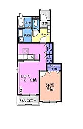 ミルト2 1LDKの間取図画像