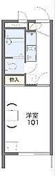 レオパレスパークサイドグレース 1Kの間取図画像