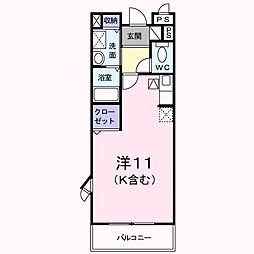 ウィンド 1階ワンルームの間取り