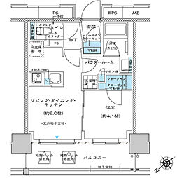 都営三田線 板橋区役所前駅 徒歩5分の賃貸マンション 9階1LDKの間取り