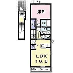 モーダ・パラッツォ 2階1LDKの間取り