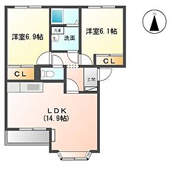 ウィルパーク 2LDKの間取図画像