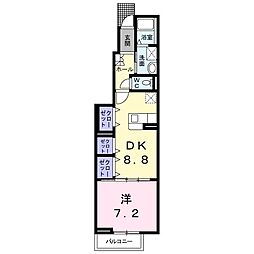 プラタ　エムIII 1階1DKの間取り