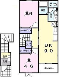 マスカットハウス 2DKの間取図画像