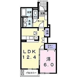 フレイムK 1LDKの間取図画像