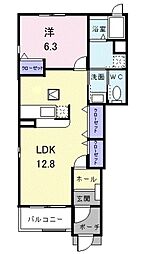 プリムローズ壱番館 1LDKの間取図画像