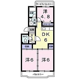 ローズマンション 3DKの間取図画像