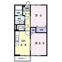 JR東海道本線 三河大塚駅 徒歩9分の賃貸アパート 1階2DKの間取り