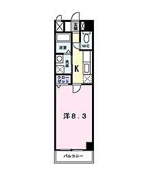 カーサ5 1Kの間取図画像
