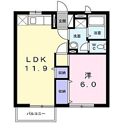 サクラハイツ 1LDKの間取図画像