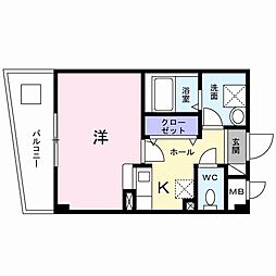 NSエレガンス 1Kの間取図画像