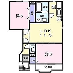 リブィール3 2LDKの間取図画像