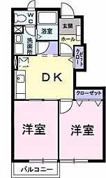 パルテール・アン 2DKの間取図画像