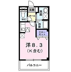 ベラ・ヴィスタ ワンルームの間取図画像