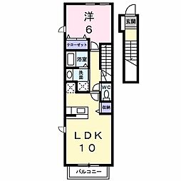 シルフィ 2階1LDKの間取り