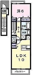 トゥインクル 1LDKの間取図画像