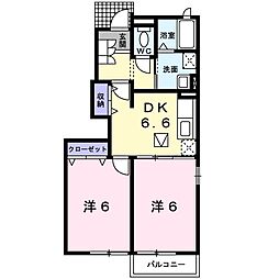 サニーヒル 2DKの間取図画像