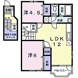 プラムハウス 2LDKの間取図画像